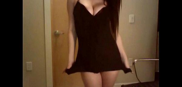  Emo babe in black dress with killer ass